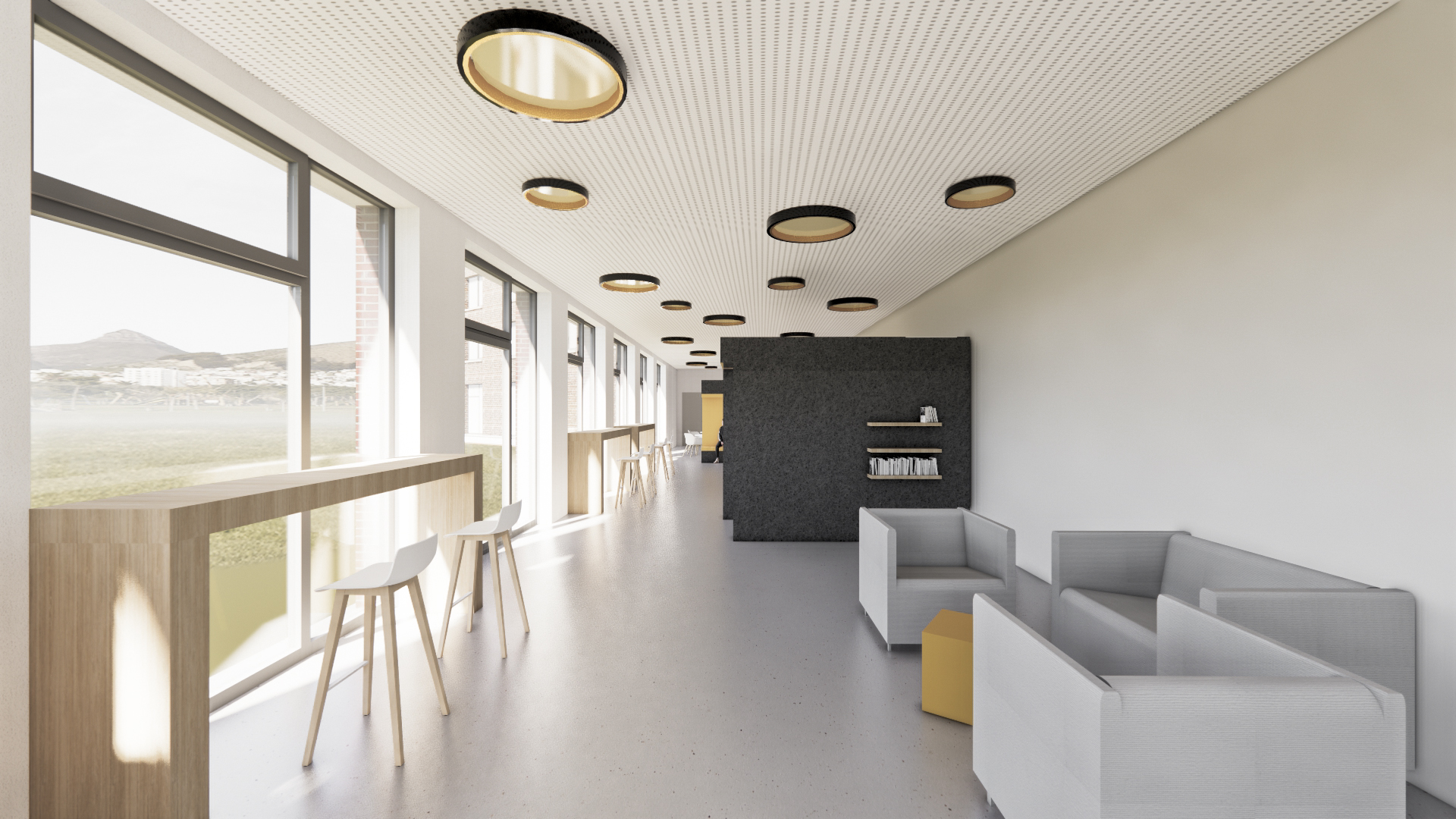 Visualisierung des Freizeitbereiches in der Schornsteinfegerschule