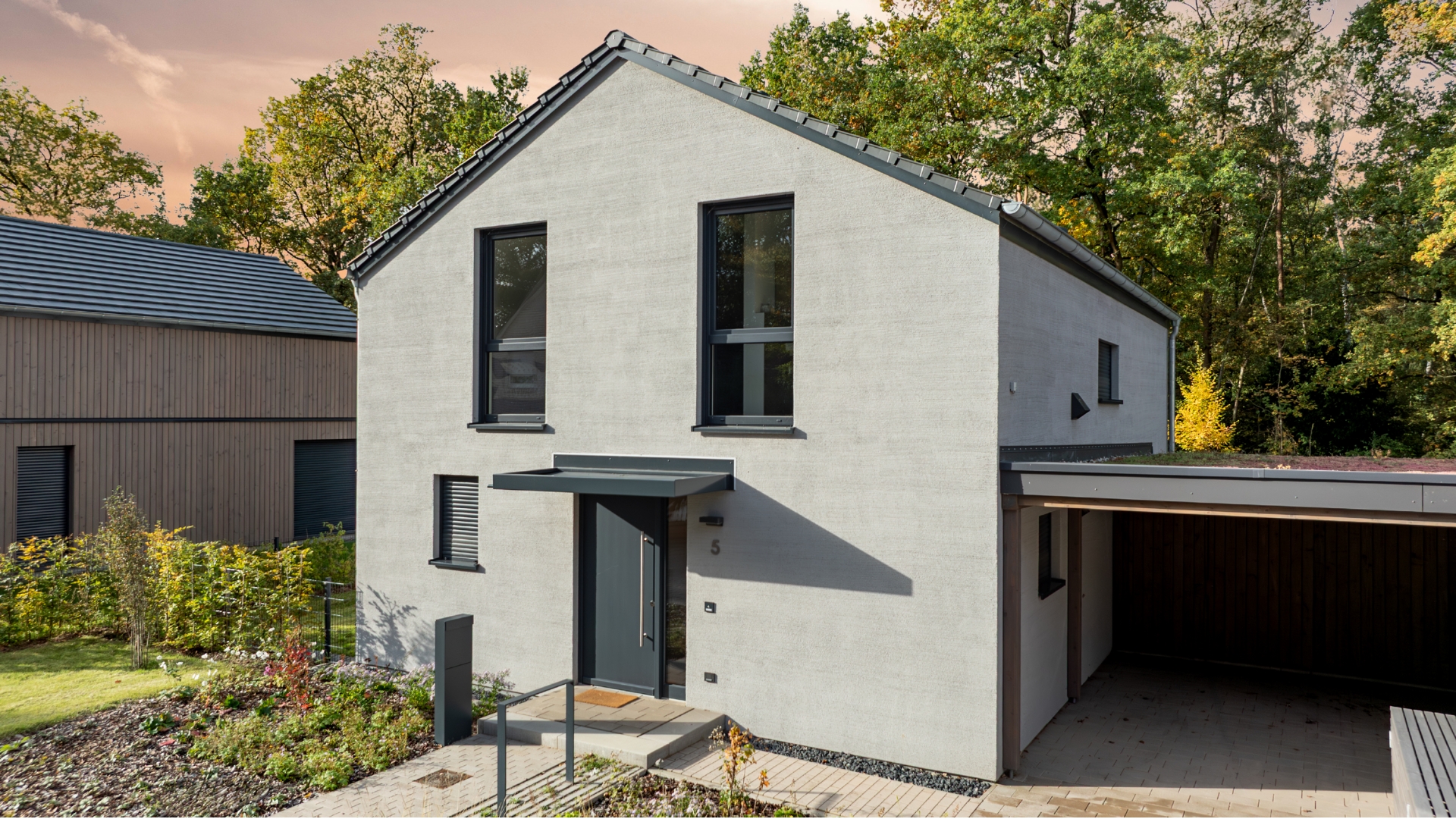 Haus mit Putz_Haus kaufen in Hannover_Laheglück_Kfw40-Haus in Hannover-Lahe_Gundlach Bauträger