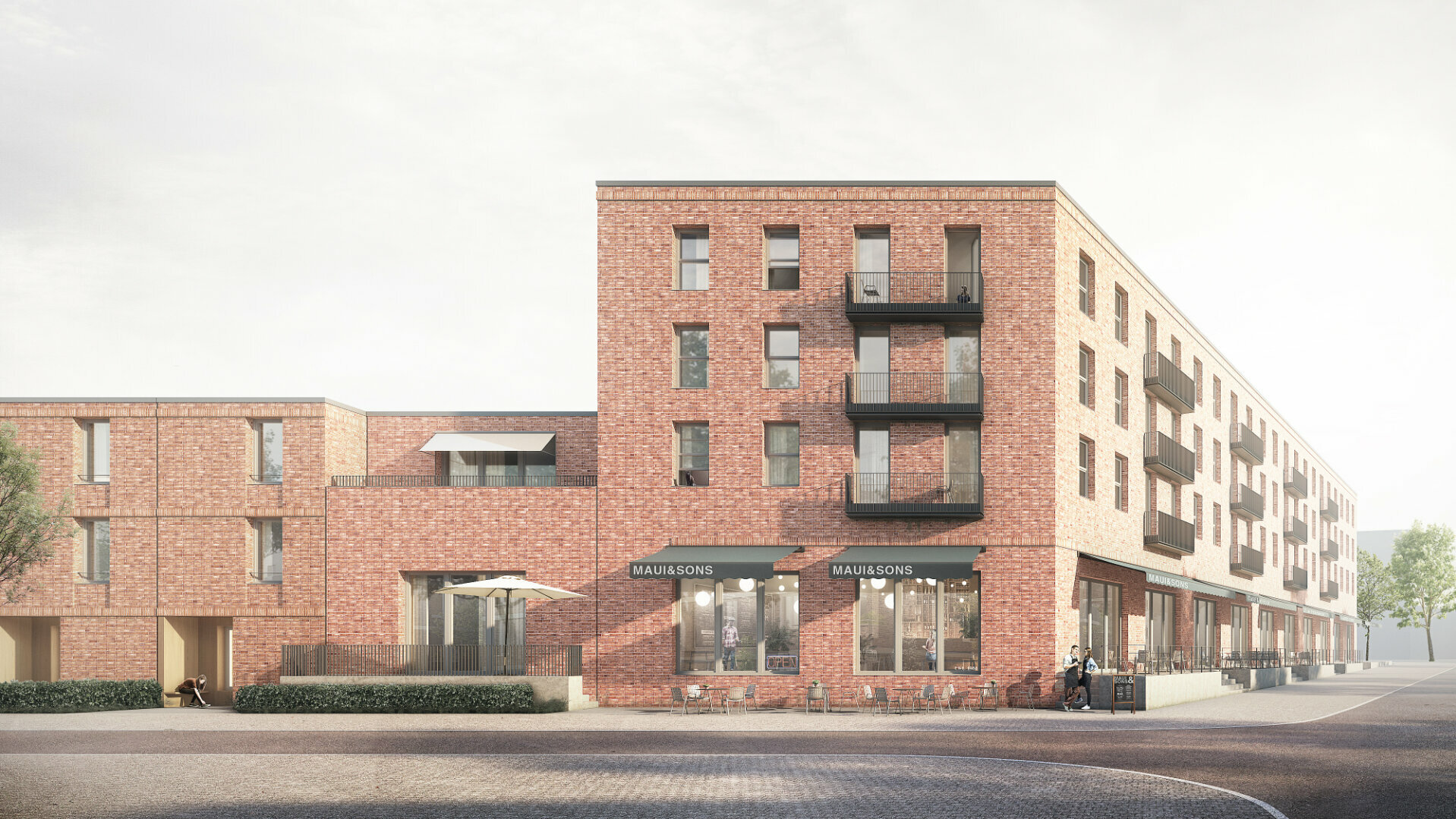 Baufeld 6_Kronsrode-Mitte_Visualisierung_Eigentumswohnungen und Stadthäuser_Gundlach Bauträger in Hannover