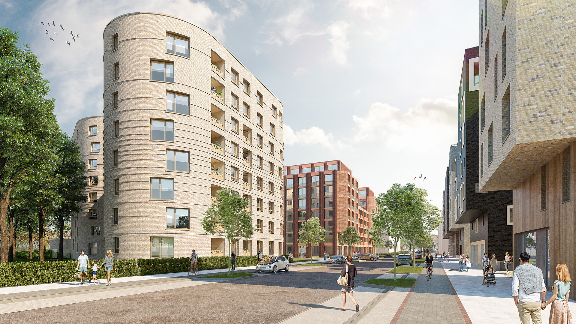 Visualisierung Ansicht Günther-Wagner-Allee_Musterwohnung besichtigen_Wohnung kaufen in Hannover-List_Gundlach Bauträger