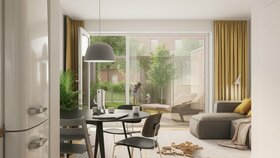 BRICKLYN | Visualisierung Ergeschoss_Wohnen_Reihenhaus kaufen in Hannover-Bemerode