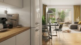 BRICKLYN | Visualisierung Ergeschoss_Kochen_Reihenhaus kaufen in Hannover-Bemerode