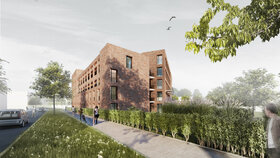 Baufeld 6_Kronsrode-Mitte_Visualisierung_Eigentumswohnungen und Stadthäuser_Gundlach Bauträger in Hannover