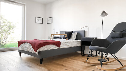 Schlafzimmer_Hannover-Bothfeld | bezugsfertige 2‑Zimmer‑Eigentumswohnung mit eigenem Gartenanteil 