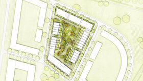 Baufeld 3_Lageplan_Visualisierung Baufeld 3_Kronsrode Mitte_Hauseingang Stadthäuser und Eigentumswohnungen_Gundlach Bauträger in Hannover