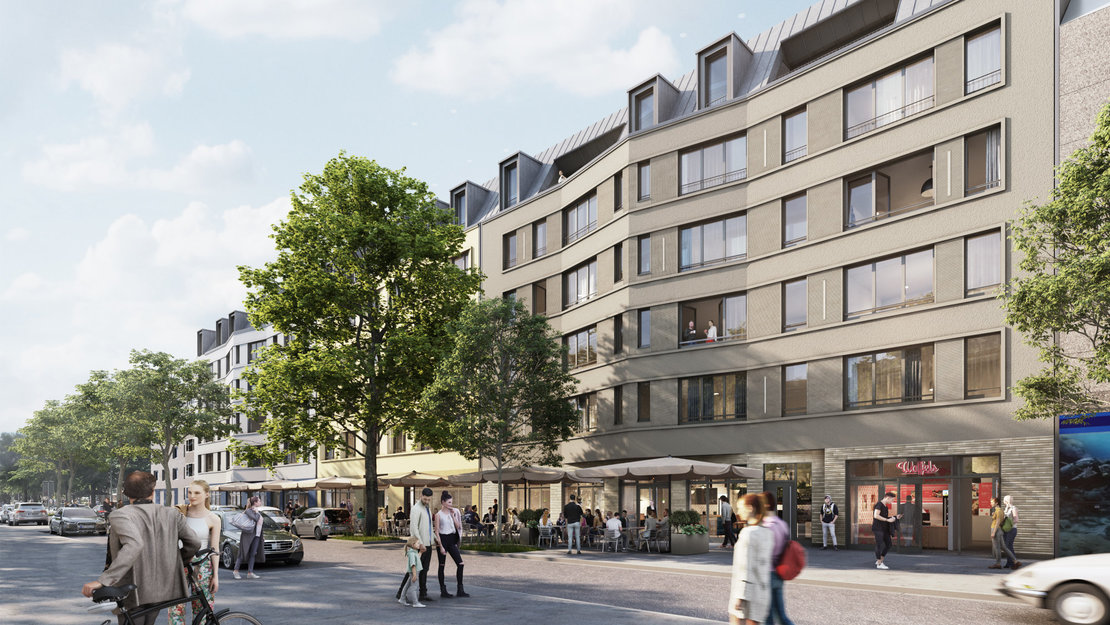 Mittengrün im Nikolaiviertel_Nikolaistraße gesamt Aussenansicht_Gundlach
