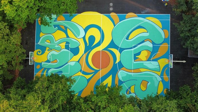 Our Court: Neuer Basketballplatz mit Graffiti in der List