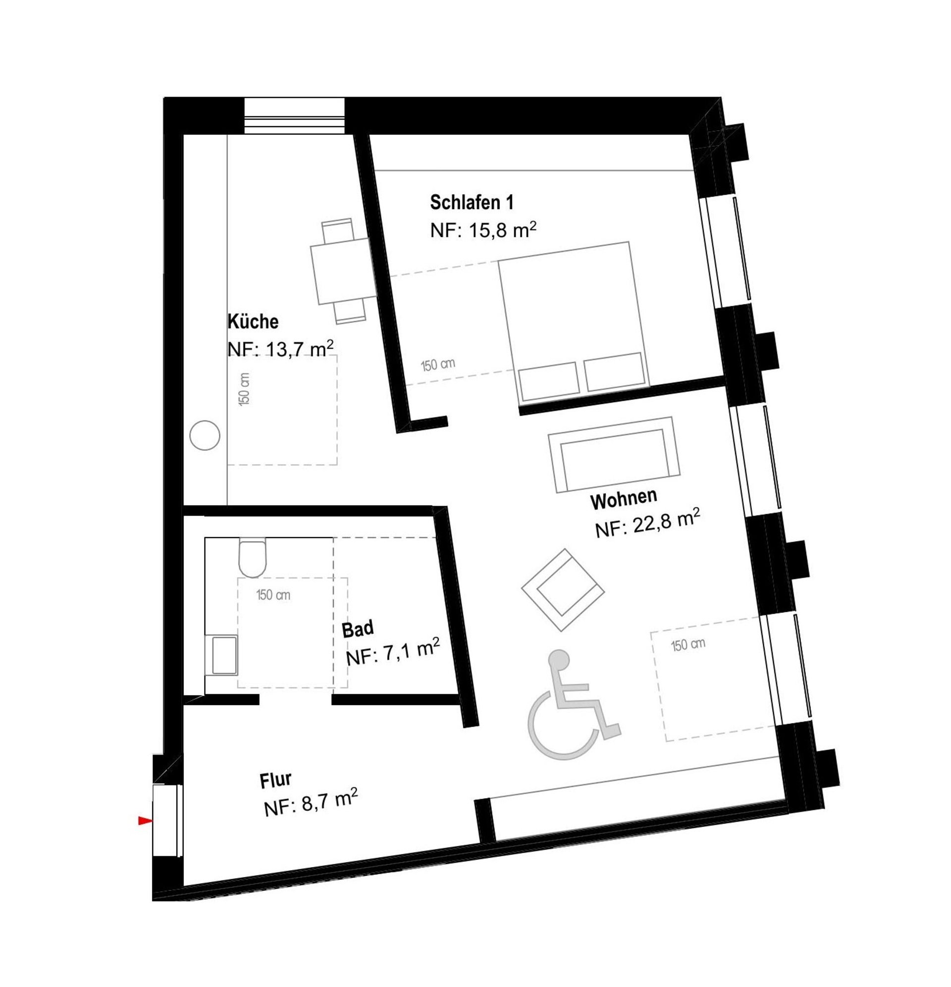 2-Zimmer-Wohnung
