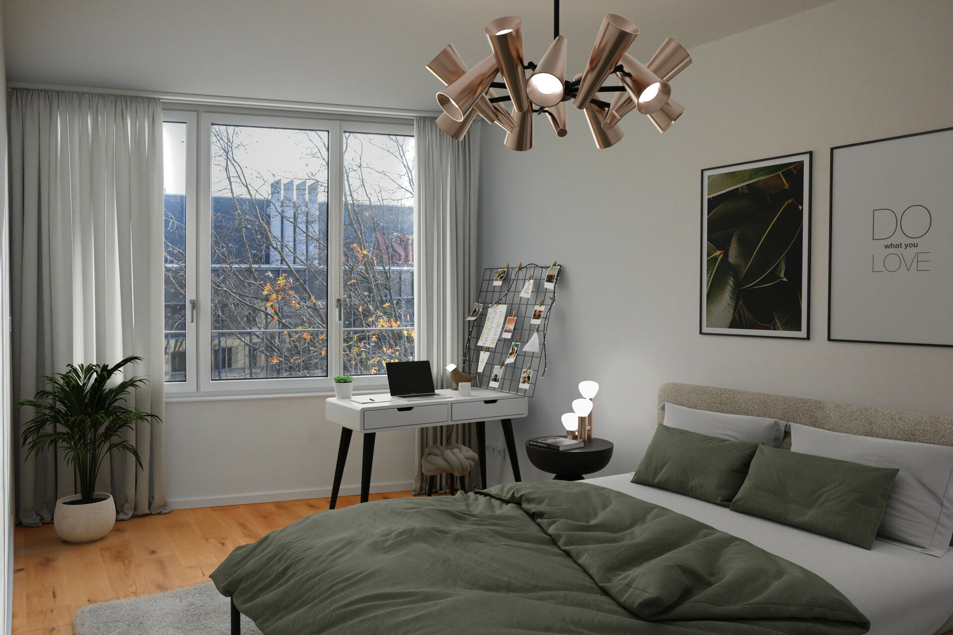 Schlafzimmer 2_Wohnen in der Nikolaistraße im mitteNgrün bei Gundlach Bauträger