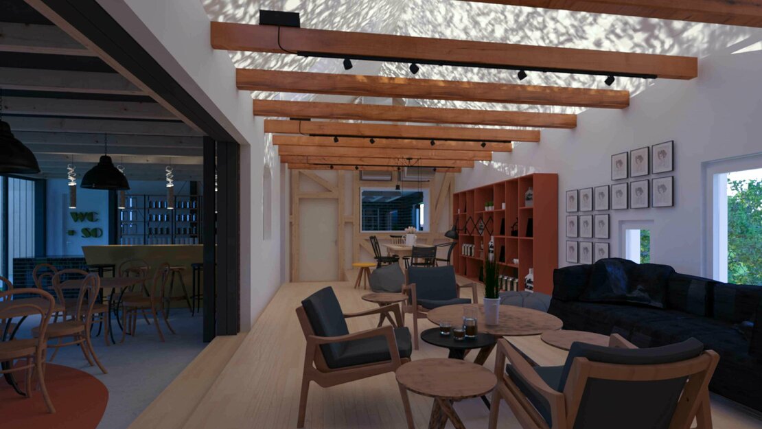 Domiziel Visualisierung Café Lounge