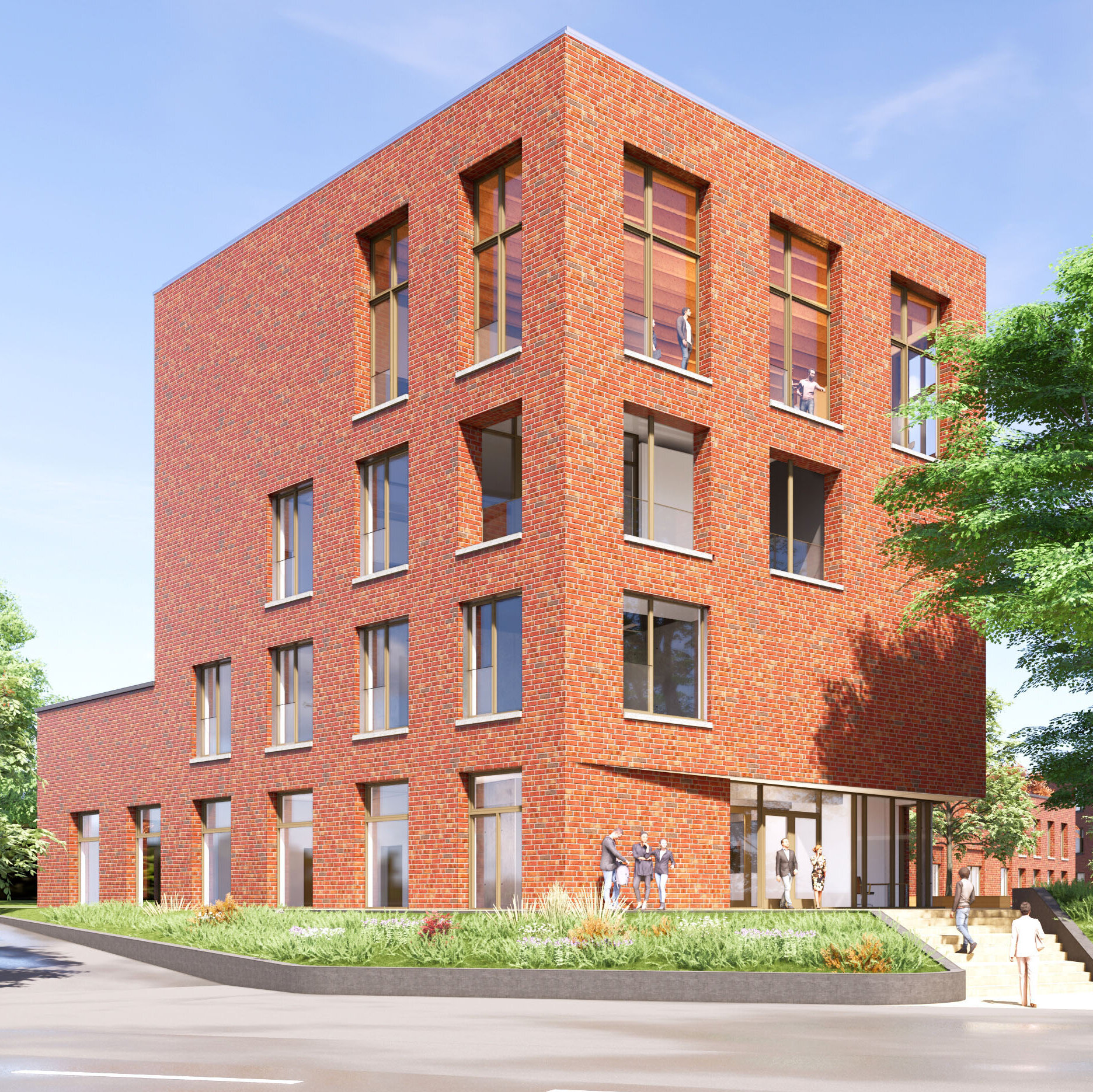 Visualisierung des Neubau der Schornsteinfegerschule in Hannover