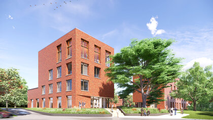 Visualisierung des Neubau der Schornsteinfegerschule in Hannover