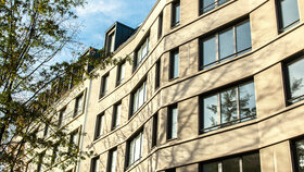 Ansicht Fassade im Neubauprojekt "mitteNgrün" in Hannover Mitte