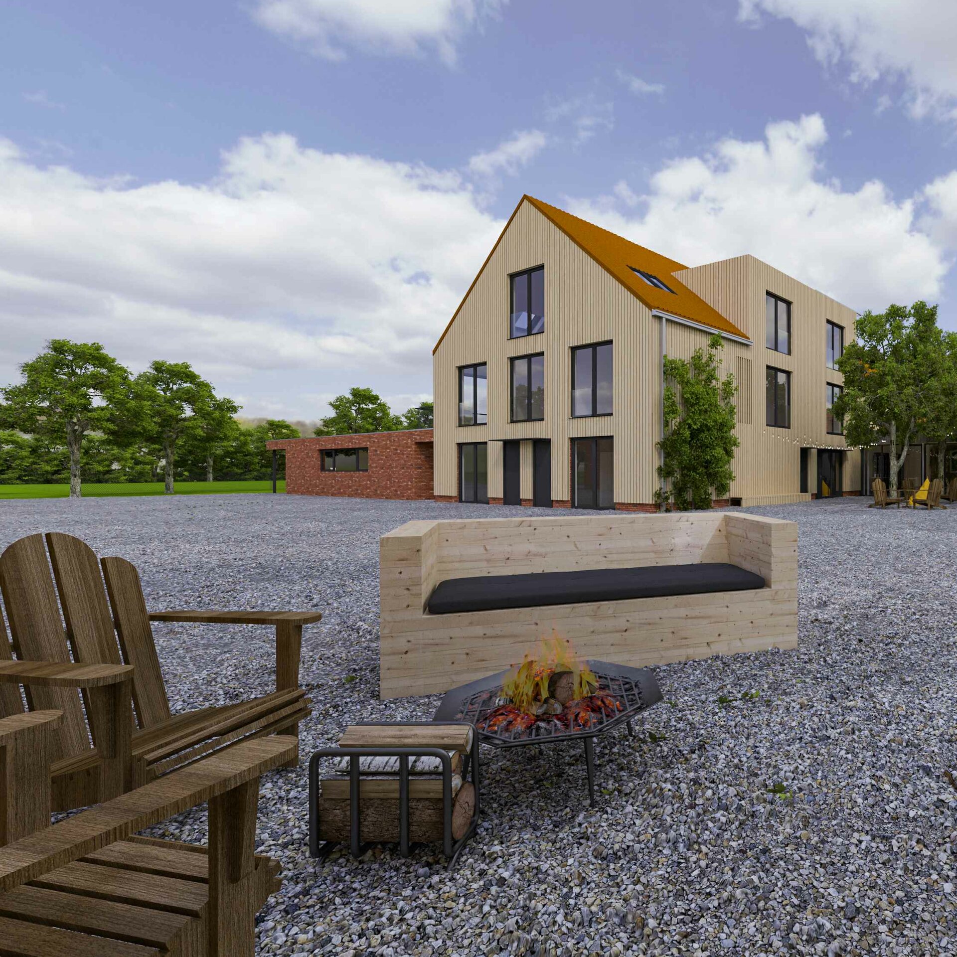 Visualisierung der Außenanlagen des Domiziels in Uetze