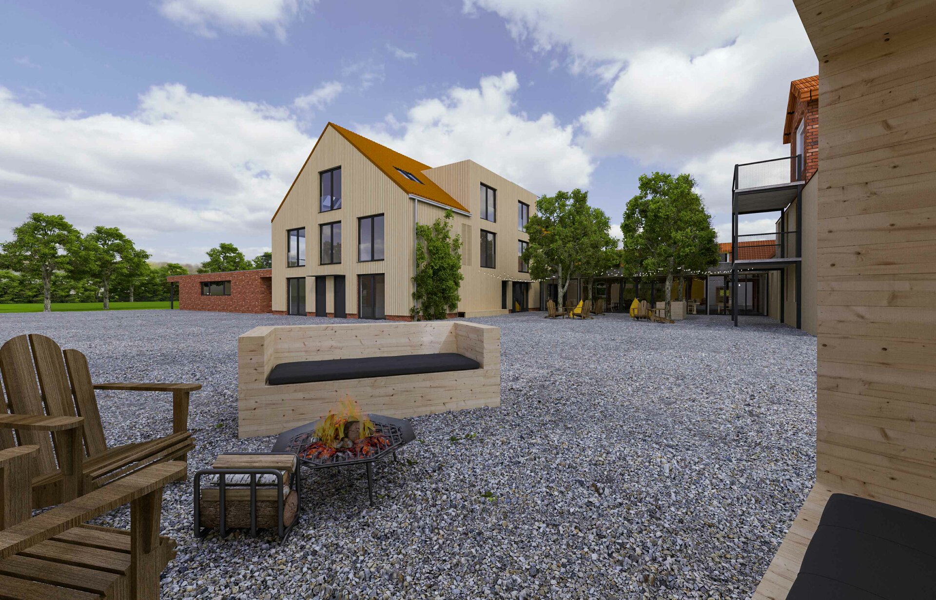 Visualisierung der Außenanlagen des Domiziels in Uetze