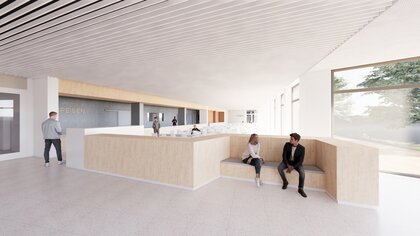 Visualisierung der Mensa bzw. Essensausgabe in der Schornsteinfegerschule