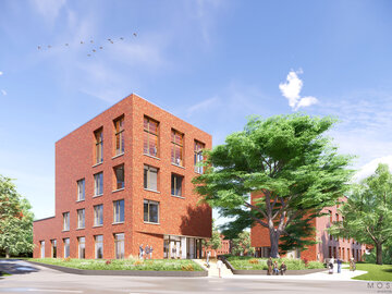 Visualisierung des Neubau der Schornsteinfegerschule in Hannover