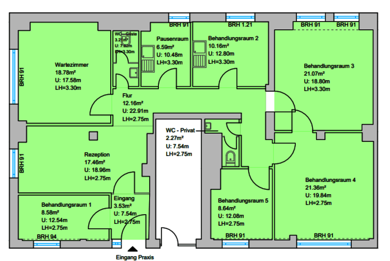 Grundriss Arztpraxis