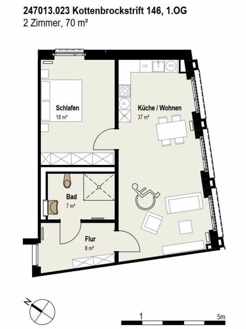Barrierefreier Wohnungsplan