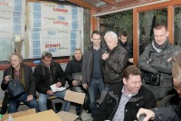 Pressekonferenz im Pausenraum