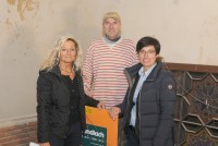 Pressekonferenz in Ahlem, vlnr.: Sabine Zielinski (ASG e.V.), Franz-Josef Gerbens (Gundlach Wohnungsunternehmen) und Nadine Otto (Gundlach Wohnungsunternehmen)